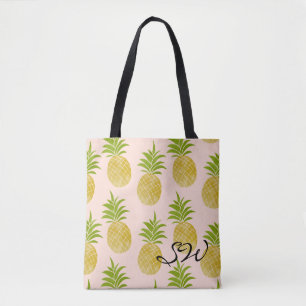 Posh Pineapple Monogrammed Tote