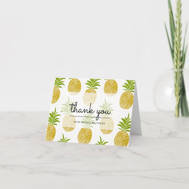 Posh Pineapple Thank You Card (Front)