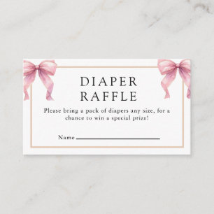 Posh Pink Coquette Bow Baby Shower Enclosure Card