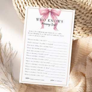 Posh Pink Coquette Bow Baby Shower Game