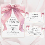 Posh Pink Coquette Bow Baby Shower Invitation<br><div class="desc">The Posh Pink Coquette Bow Baby Shower is the perfect choice for those looking to add a touch of elegance and charm to their celebration. This beautifully designed set includes everything you need to create a sophisticated and stylish baby shower, from invitations to decorations. The soft pink colour scheme and...</div>