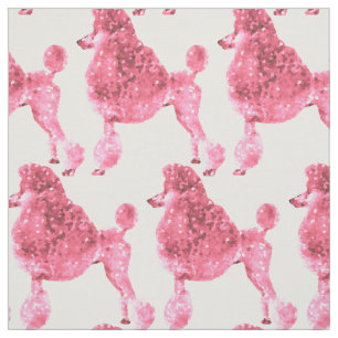 Posh Pink Poodle Fabric