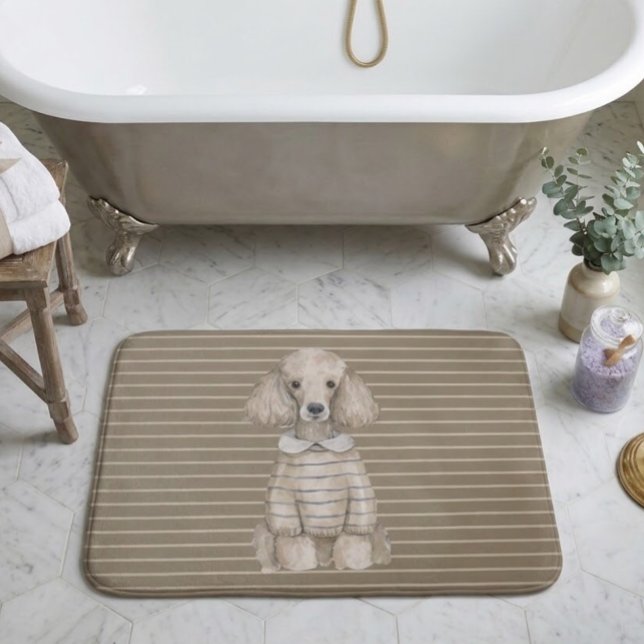 Posh Poodle Dog  Bath Mat (Creator Uploaded)