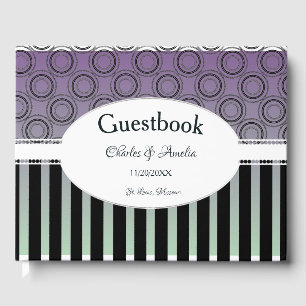 Posh Purple and Green Wedding Day Guestbook