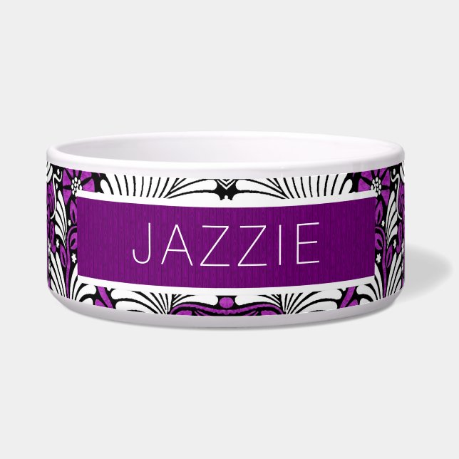 Posh Purple Pet Lover with Name Bowl (Front)