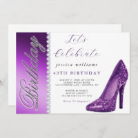 Posh Stiletto & Diamonds Purple Birthday