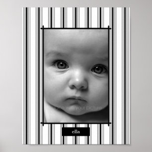 Posh Stripes Personalised Photo Mat - Vertical - Poster