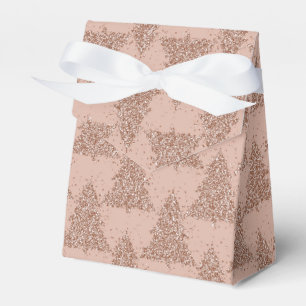 Posh Tree Pattern   Glam Rose Gold Blush Christmas Favour Box