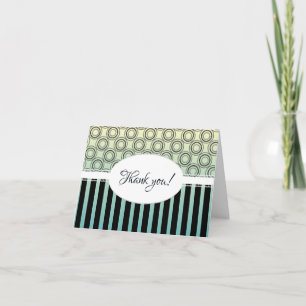 Posh Yellow and Teal Thank You Cards