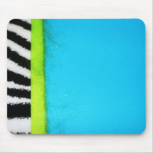 Posh Zebra on Blue Mousepad