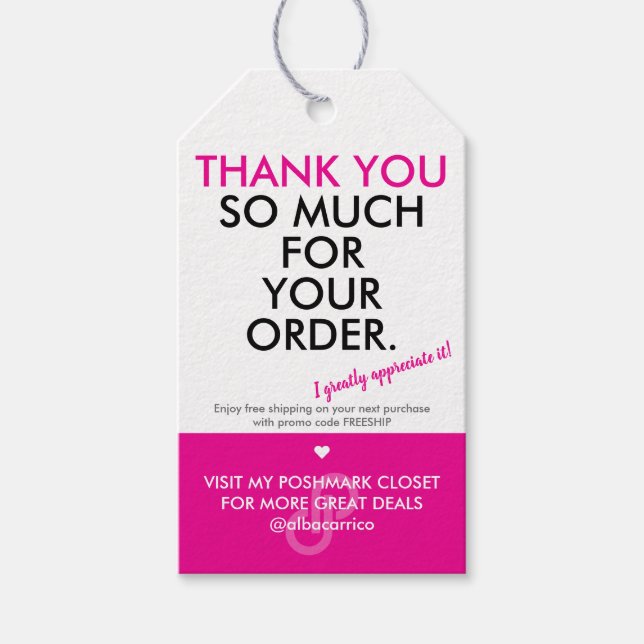 Poshmark Thank You Gift Tags (Front)