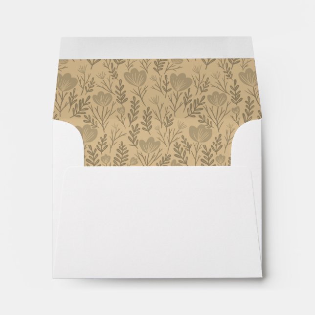 Posies Pattern Neutral Tan Floral Chic Custom Envelope (Back (Bottom))