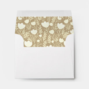 Posies Pattern Neutral Tan Floral Chic Custom Envelope