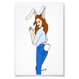 posing bunnygirl photo print