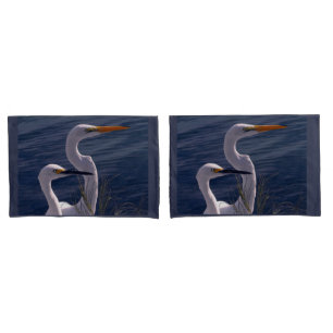 Posing Egrets Pillowcase