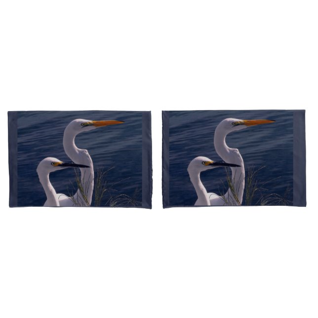 Posing Egrets Pillowcase (Front-Set)
