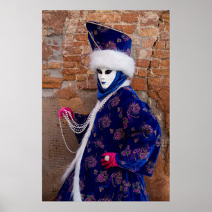 Posing In Carnival Costume, Venice Poster