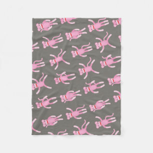 Posing Pink Sock Monkeys Fleece Blanket