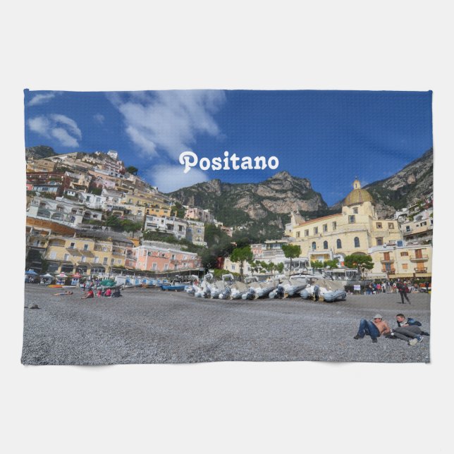 Positano Beach Tea Towel (Horizontal)
