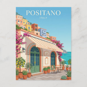 Positano Cafe Facade Italy Postcard