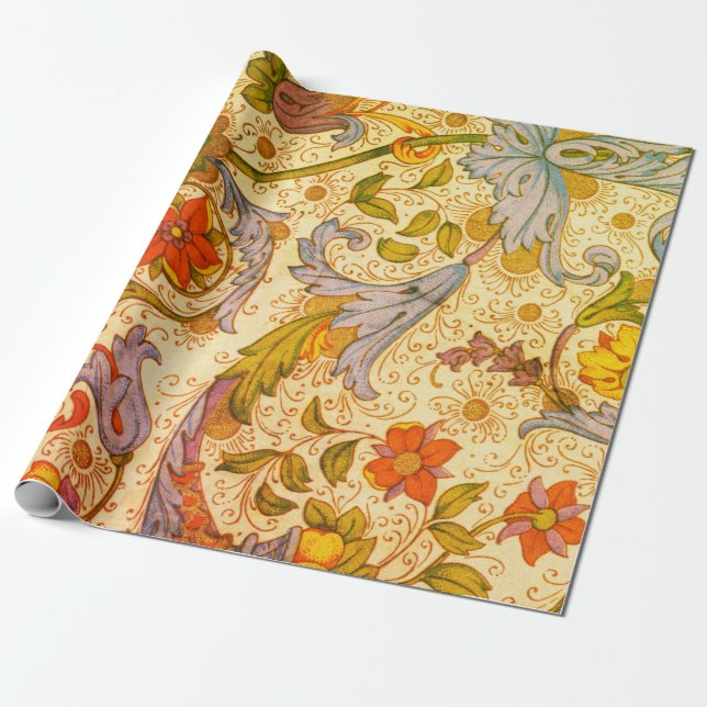 Positano Floral Grande Recoleta Wrapping Paper (Unrolled)