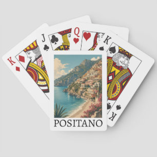 Positano Italy Amalfi Coast Retro Travel Playing Cards