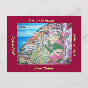 Positano, Italy Christmas Postcard
