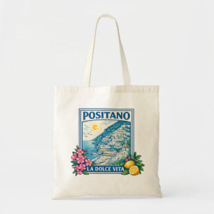 Positano Italy Mediterranean Travel Art Tote Bag