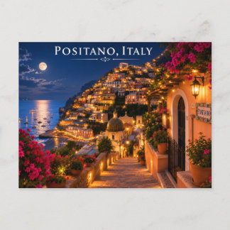 Positano Italy Night Postcard