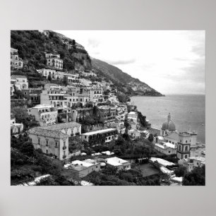 Positano, Italy - Photograph Print - B&W