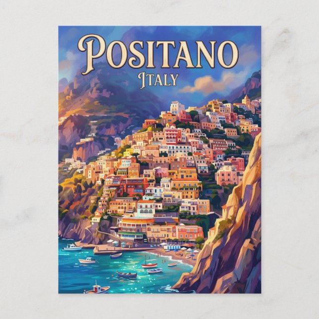 Positano Italy Postcard (Front)