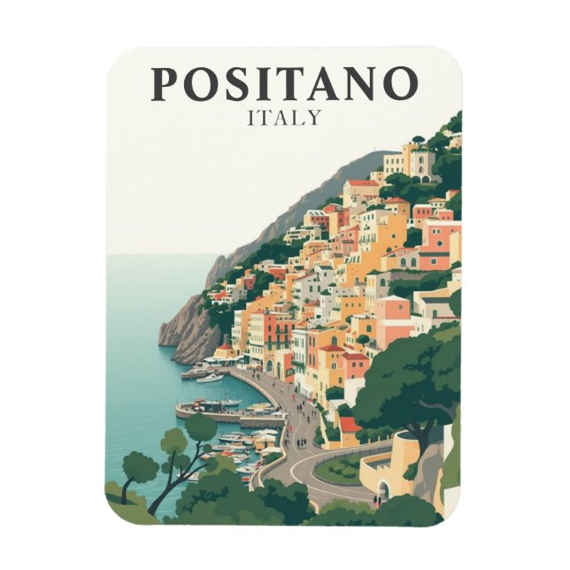 Positano, Italy Town Vintage  Magnet (Vertical)