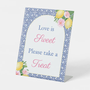 Positano Lemons Arch Love Is Sweet Favour Table Pedestal Sign