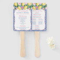 Positano Lemons Blue Tiles Wedding Program