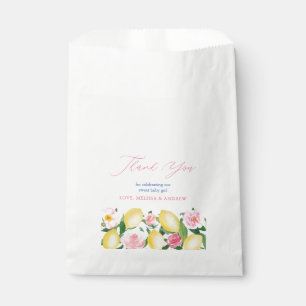 Positano Lemons Pink Floral Wedding Favour Bags