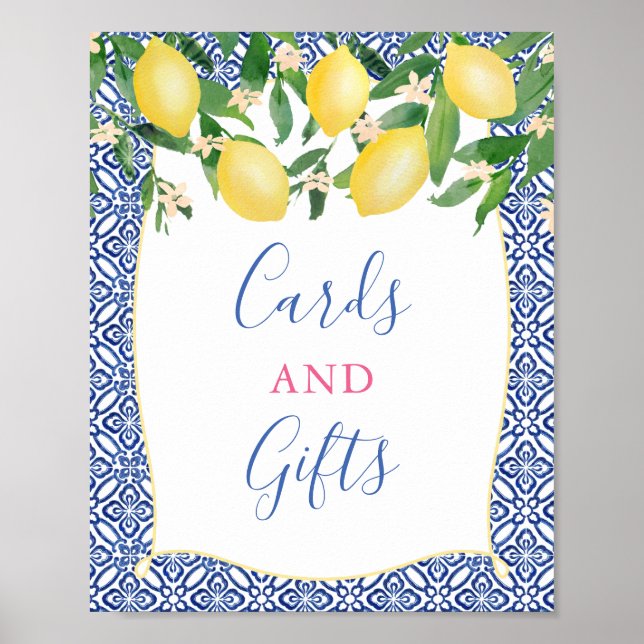 Positano Lemons Shower Cards and Gifts Poster (Front)