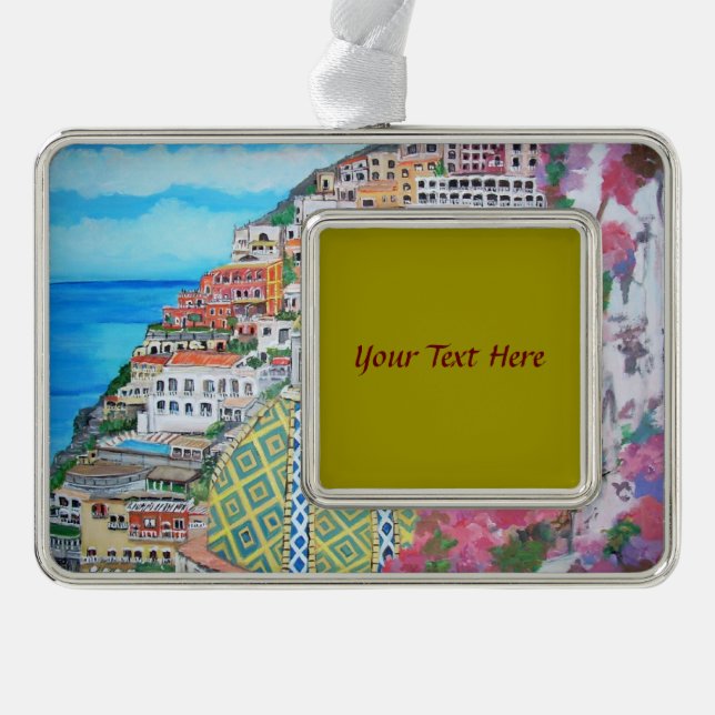 Positano - silver plated framed ornament (Front)