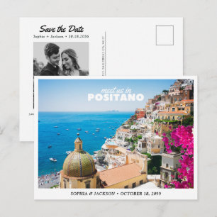 Positano Wedding Save the Date Travel Retro Postcard
