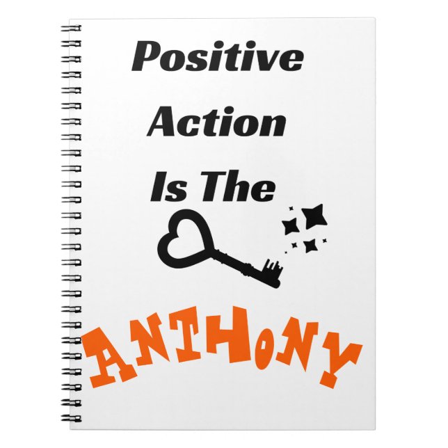 "Positive Action Is The Key"  Personalised Note Notebook (Front)