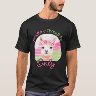 Positive Affirmation Bohemian Llama Positive Thoug T-Shirt