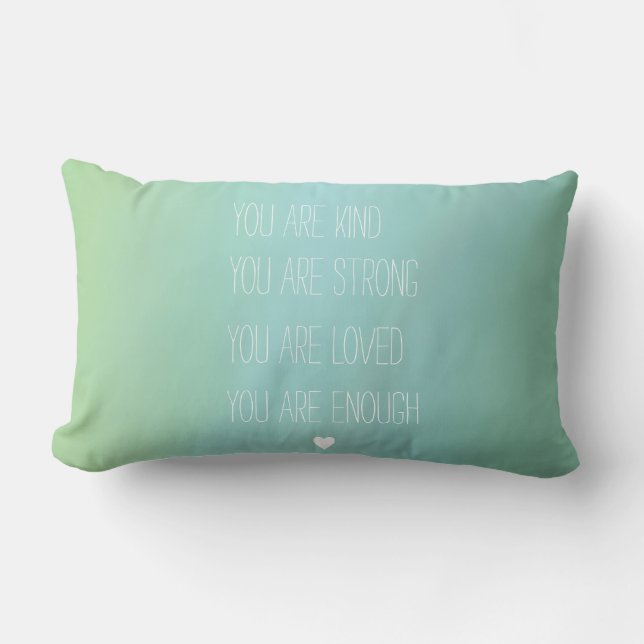 Positive affirmation encouragement motivation gift lumbar cushion (Front)