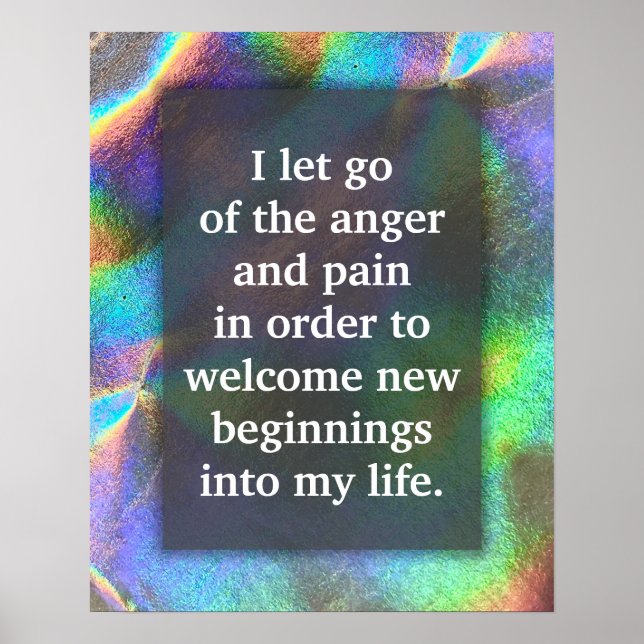 Positive Affirmation Forgiveness Anger Management  Poster (Front)