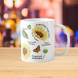 Positive Affirmation Gift with Bright Sunflower  Coffee Mug