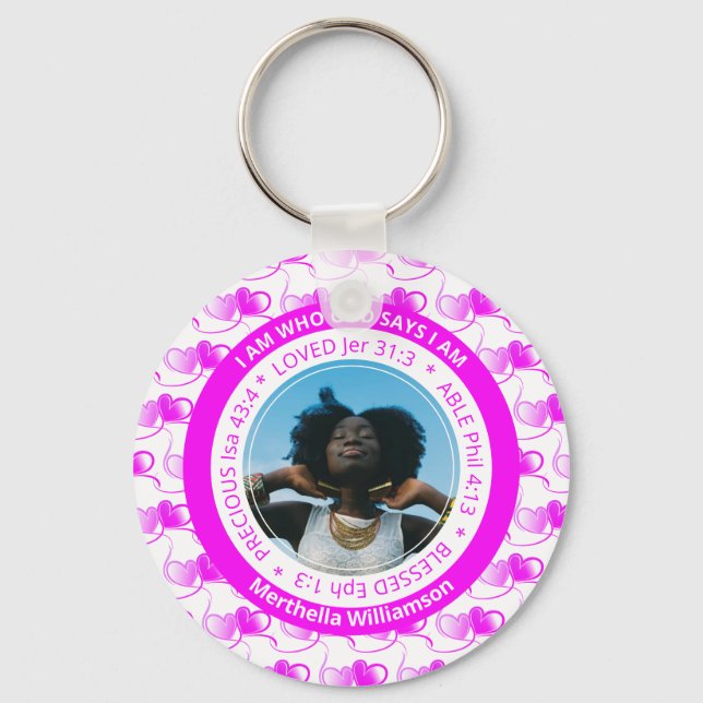 Positive Affirmation I AM Christian Key Ring (Front)