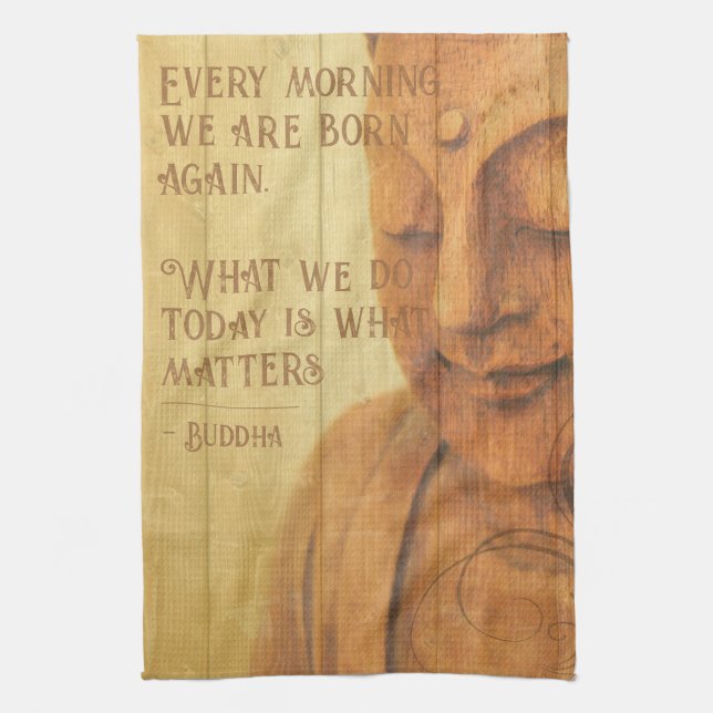 Positive Affirmation Mindfulness Buddhism Quote Tea Towel (Vertical)