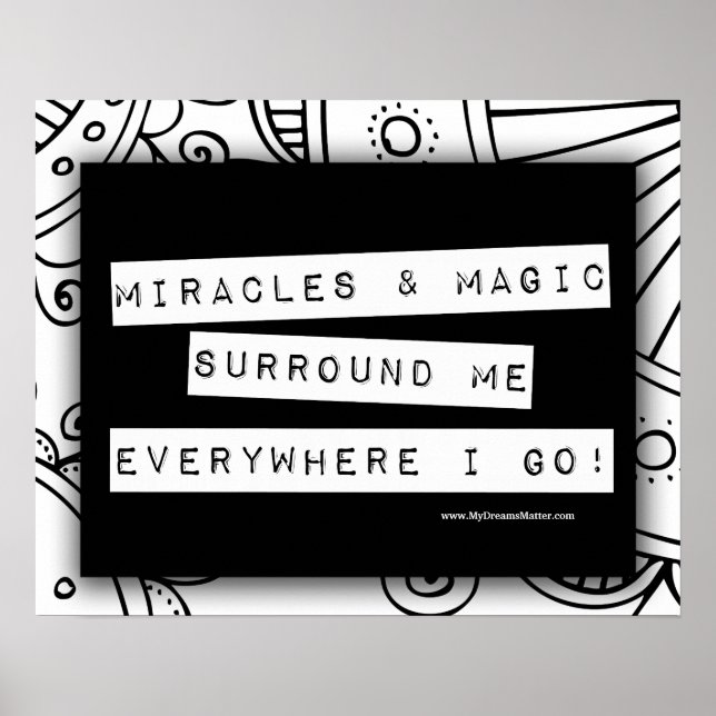 Positive Affirmation Miracles Magic Colour Me DIY Poster (Front)