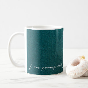 Positive Affirmation Sleek Green/Gold Coffee Mug