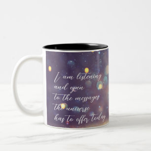Positive Affirmation Sleek Green/Gold Two-Tone Coffee Mug