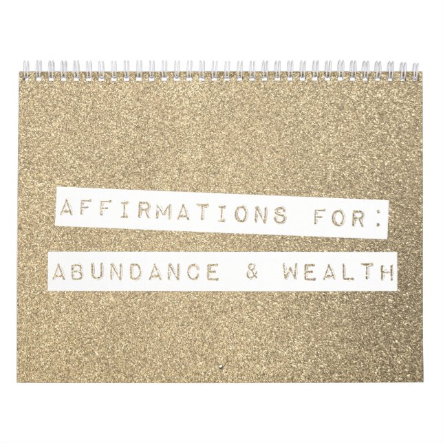 Positive Affirmations Birthstone Glitter Abundance Calendar (Cover)