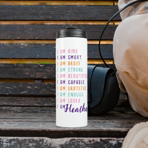 Positive Affirmations For Women Personalised White Thermal Tumbler